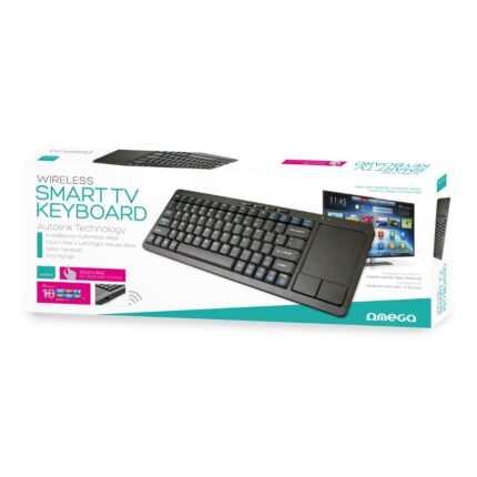 KEYBOARD WIRELESS US OMEGA FOR SMART TV BLACK + TOUCHPAD [43666]