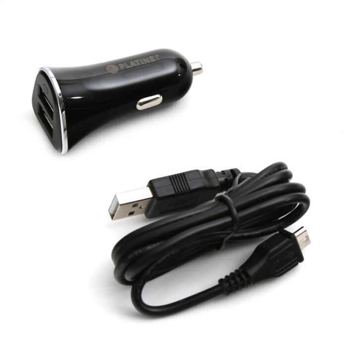 4A + microUSB cable 1m BLACK [43719]