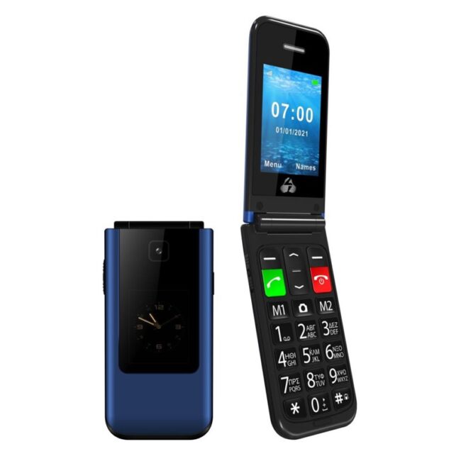 Powertech κινητό τηλέφωνο Sentry Dual Ii 2 οθόνες Sos Call μπλε 650x650